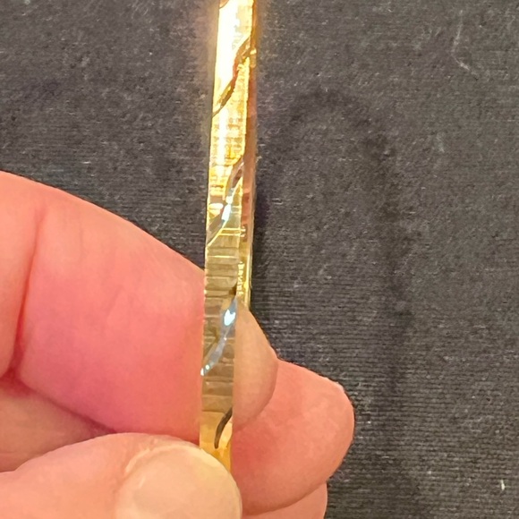 Trifari Jewelry - Vintage Trifari Gold Etched Bangle Bracelet Excellent Condition